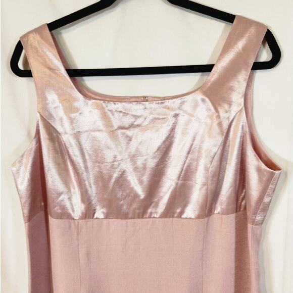 Vintage Studio 1 Size 16 $105 Pink Satin Textured Shift Dress Y2K Soft Girl - Picture 3 of 7